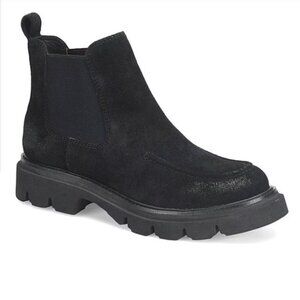 Sofft Samira Boots Women's Size 8M Black Waterproof Suede Lug Sole Ankle Boot